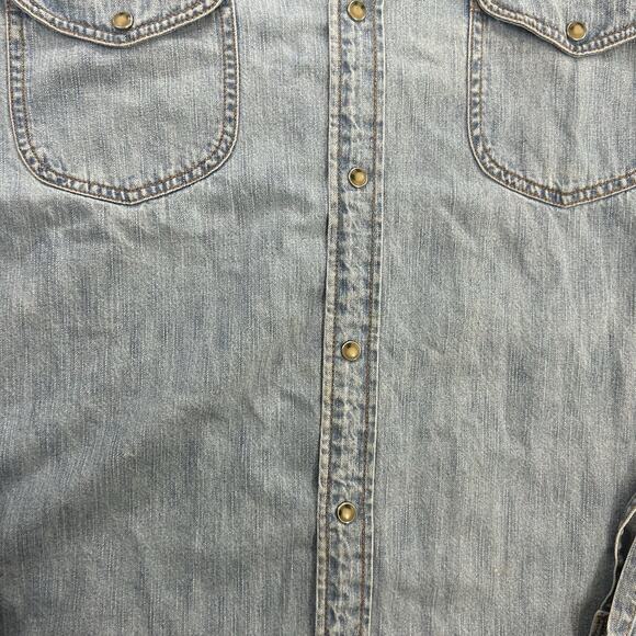 Levi Strauss Shirt Mens XL Denim Western Pearl Snap Long Sleeve Casual - Picture 6 of 13